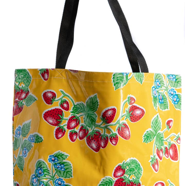 Yellow Forever Large Tote for wholesale by Oilcloth International