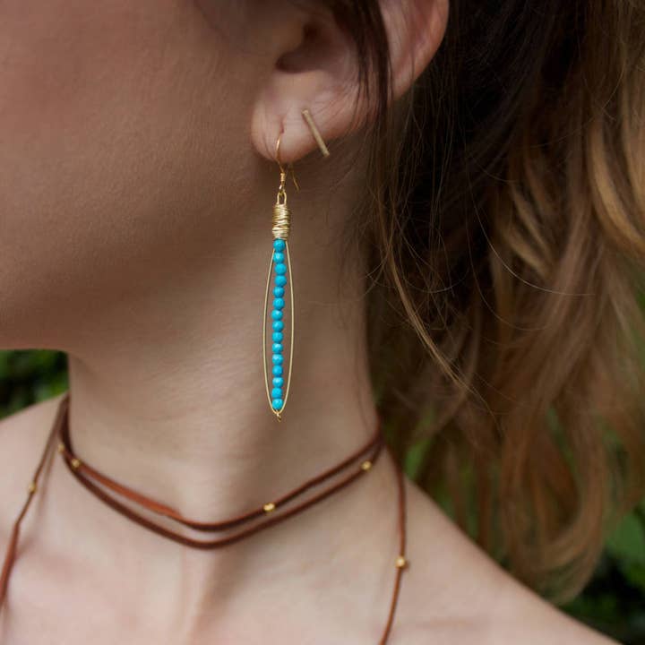 Skinny Earrings- Now in Gold AND Silver Guitar String! for wholesale by ReStrung Jewelry