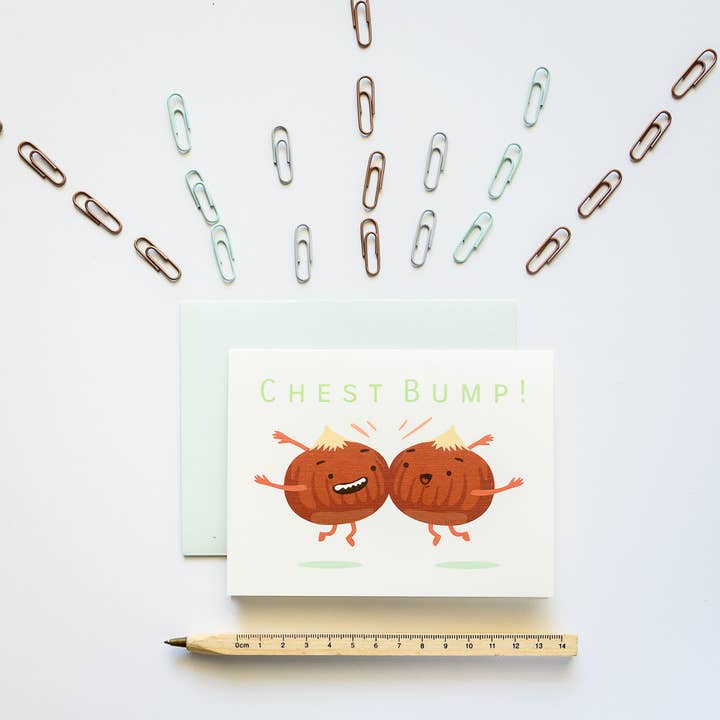 Chest Bump Greeting Card for wholesale by ILOOTPAPERIE