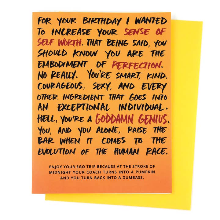 Ego Trip Birthday Card for wholesale by Get Feisty