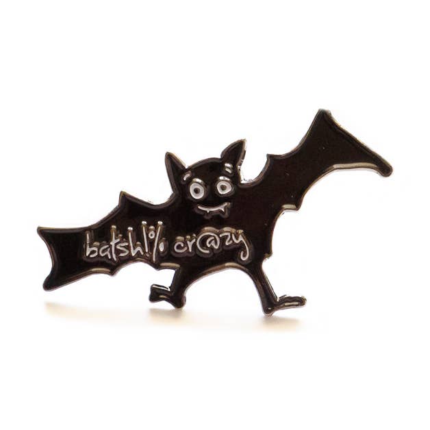 BatS#@t Crazy Batty Bat Soft Enamel / Lapel Pin for wholesale by ILOOTPAPERIE