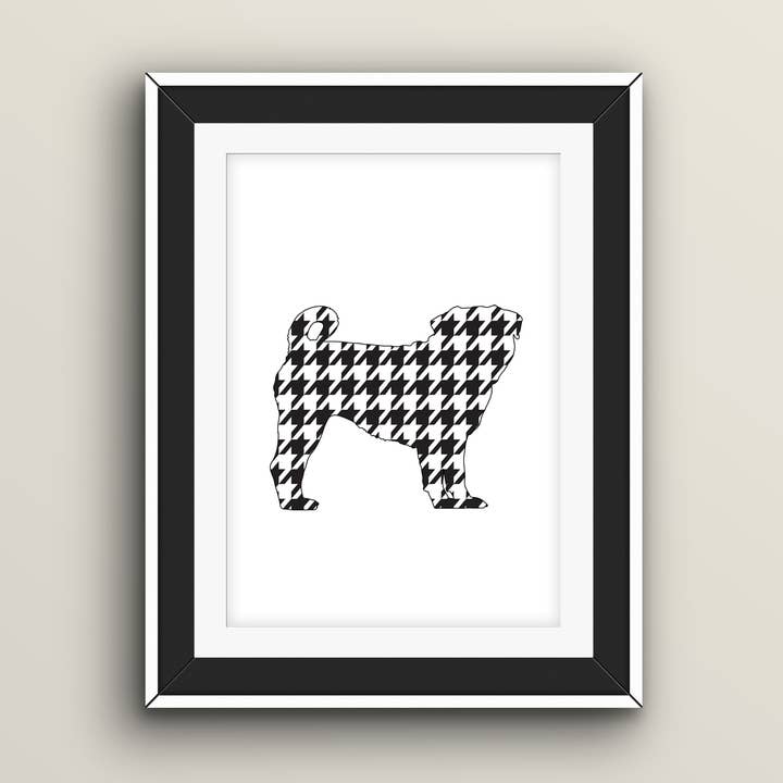 Hahnentrittmoskaps-Kunstdruck 8,5 „x 27,9 cm für den Großhandel von Sophisticated Pup