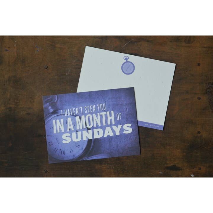 SOUTHERN FRIED DESIGN BARN - Wholesale Everyday Greeting Card - I Haven't Seen You in a Month of Sundays - Greeting Card