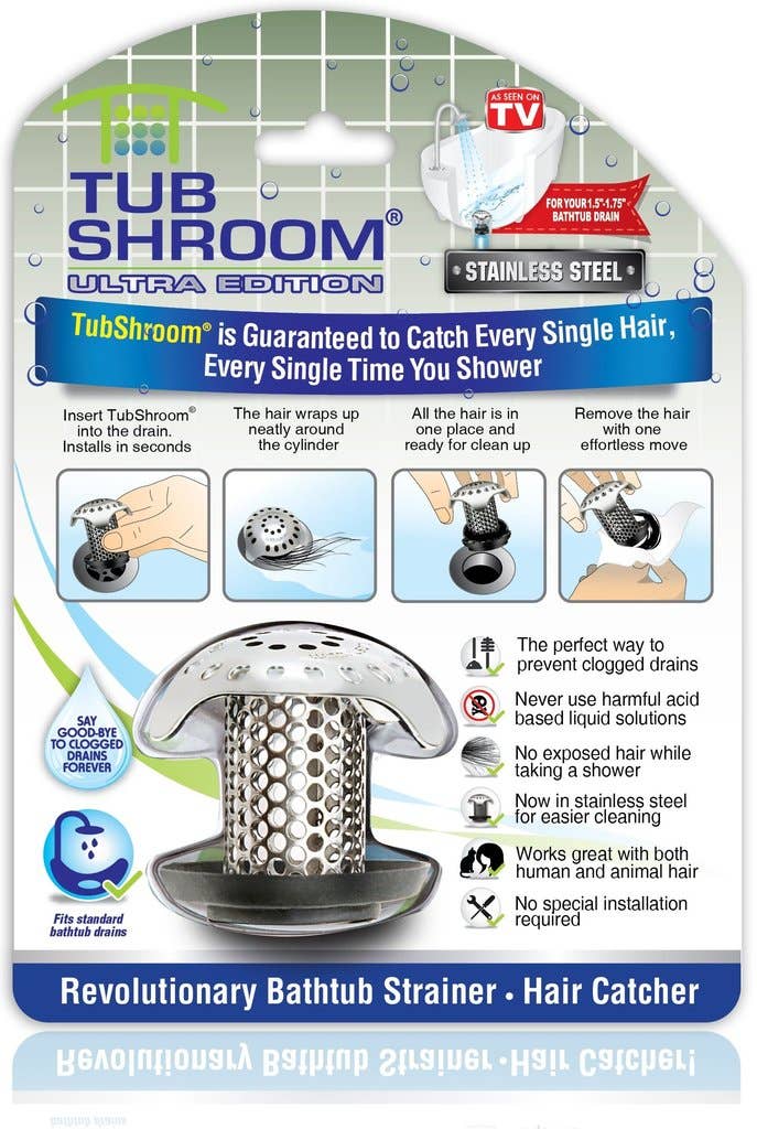 TubShroom - Wholesale Sink Strainer/Stopper - TubShroom Ultra Bath Tub Strainer (Stainless)4
