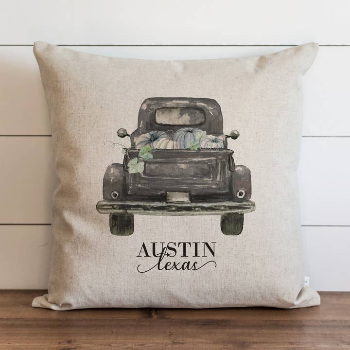 Porter Lane Home - Wholesale Throw Pillow Cover - Pumpkin Truck 2 Custom Pillow Cover0