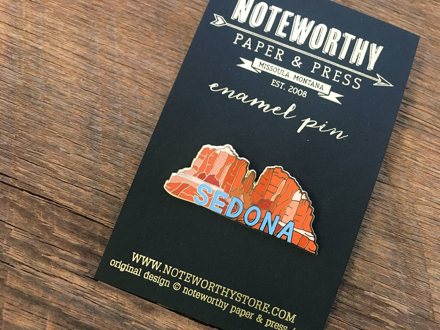 Noteworthy Paper & Press - Wholesale Lapel Pin/Button - Sedona Enamel Pin3
