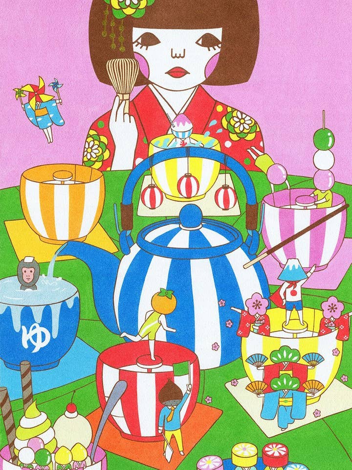 【Impressão artística 13 × 19】Hora do chá por atacado de Naoshi