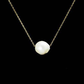 Modern Artifacts - Wholesale Pendant/Charm Necklace - Baroque Solitaire Pearl Necklace0