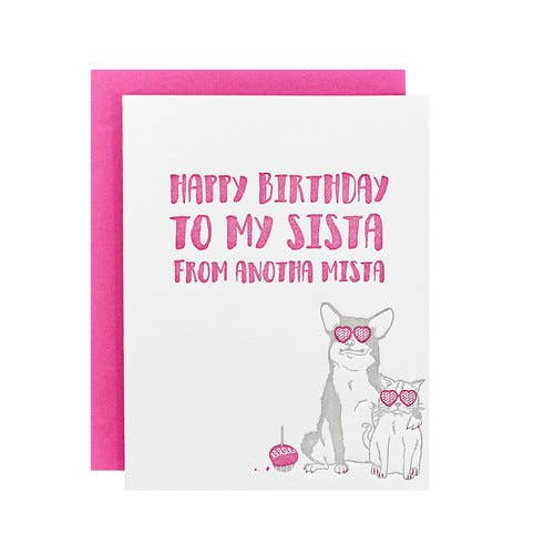 Riva Letterpress - Wholesale Birthday Card - Sista From Anotha Mista Birthday0