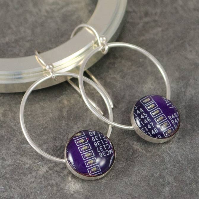 Brincos de anel pequeno em prata esterlina por atacado de Circuit Breaker Labs