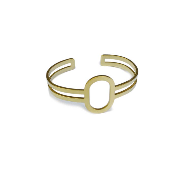 Justerbart ovalt mässingsmanschettarmband för wholesale av Natalie Joy