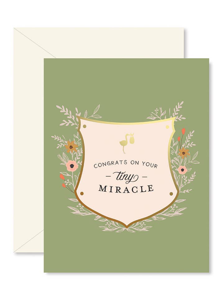 Tiny Miracle Baby Greeting Card for wholesale by Ginger P. Designs