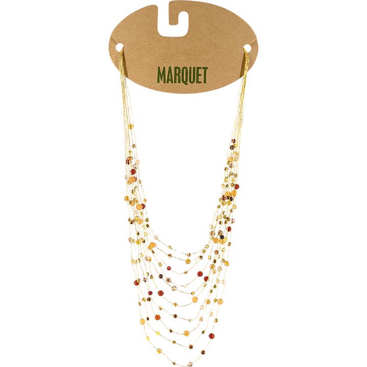 Reena Multistrand Necklace with Printed Retail Price for wholesale by Marquet