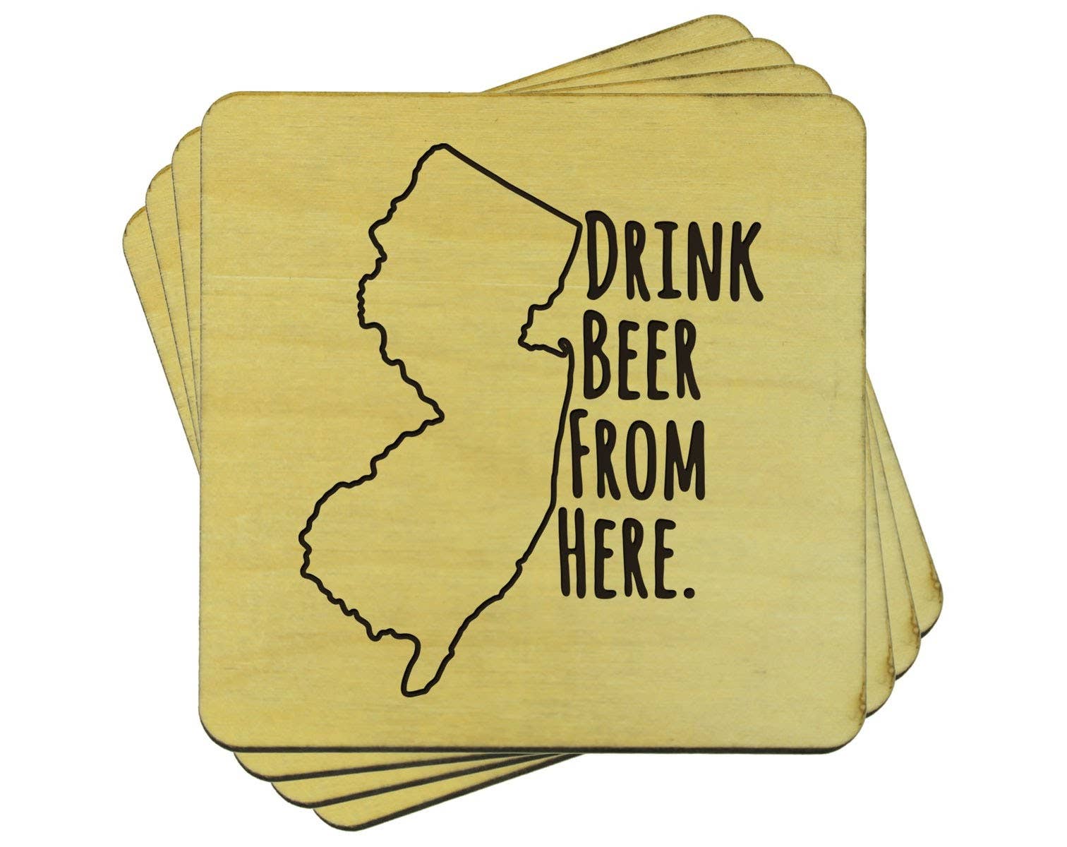Torched Products - Wholesale Coasters - Drink Beer From Here Coasters | Set of 4 Beer Coasters34