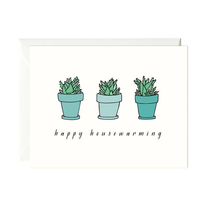 Succulents Housewarming Card for wholesale by Paula & Waffle