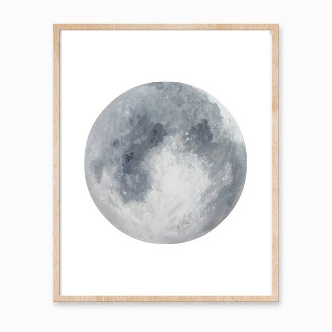 Grey Moon Art Print 8X10 for wholesale by Katelyn Morse Art
