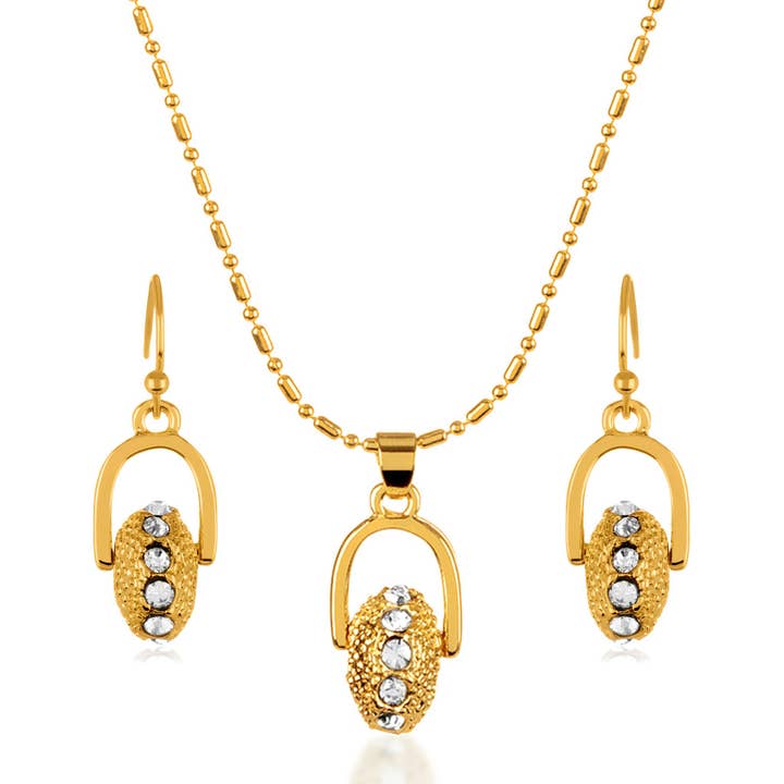 Conjunto de Joias de Colar e Brinco em Cristal Tom Ouro por atacado de West Coast Jewelry