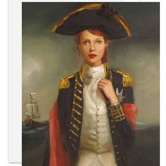 JANET HILL STUDIO - Vente Carte de vœux classique - Son visage a lancé une carte des mille navires1