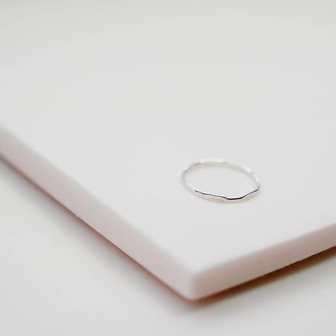 Simple Silver Hex Stacking Ring for wholesale by Devi Arts Collective