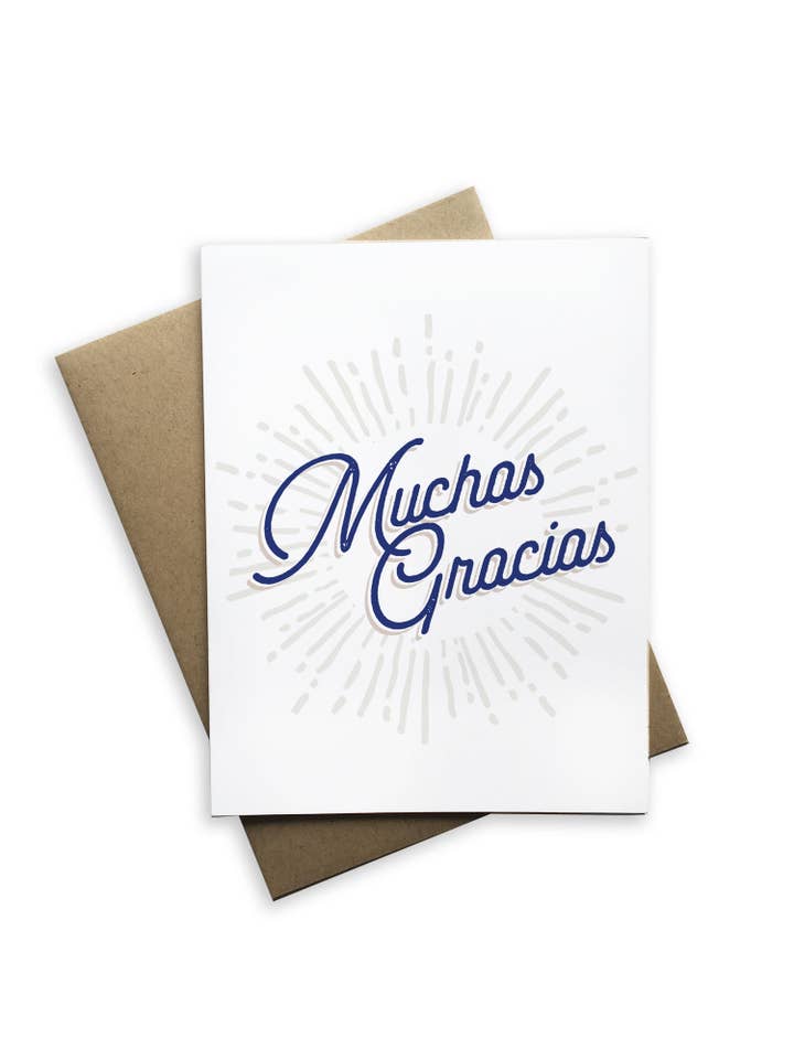 Muchas Gracias Greeting Card for wholesale by Tiramisu Paperie