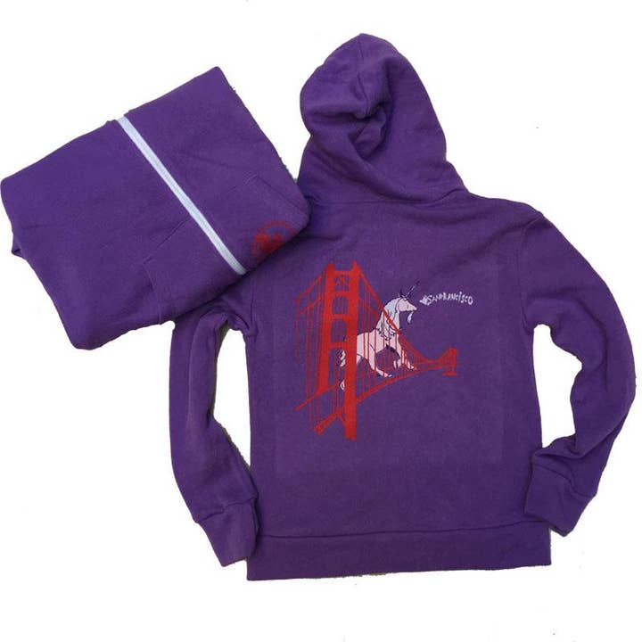 Purple Unicorn Zip Hoodie for wholesale by Animal Instincts