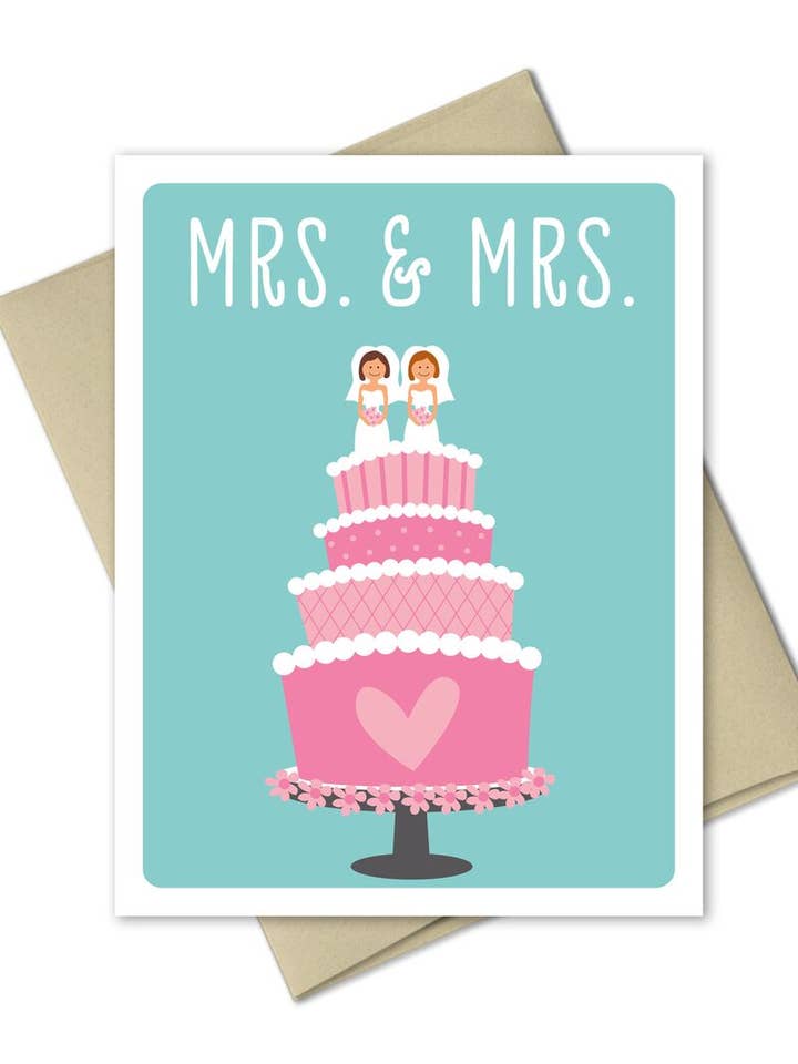 Mrs & Mrs - Wedding Congratulations Card for wholesale by The Imagination Spot