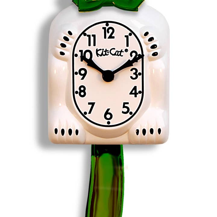 Kit-Cat Klock - Wholesale Wall clock - Candy Cane Green Kit - Cat Klock0