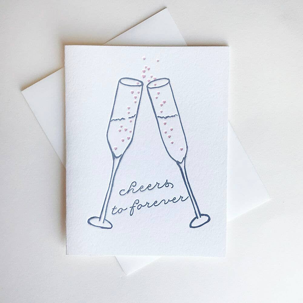 Steel Petal Press - Wholesale Wedding Card - Cheers To Forever - Wedding Marriage Congrats Greeting Card3