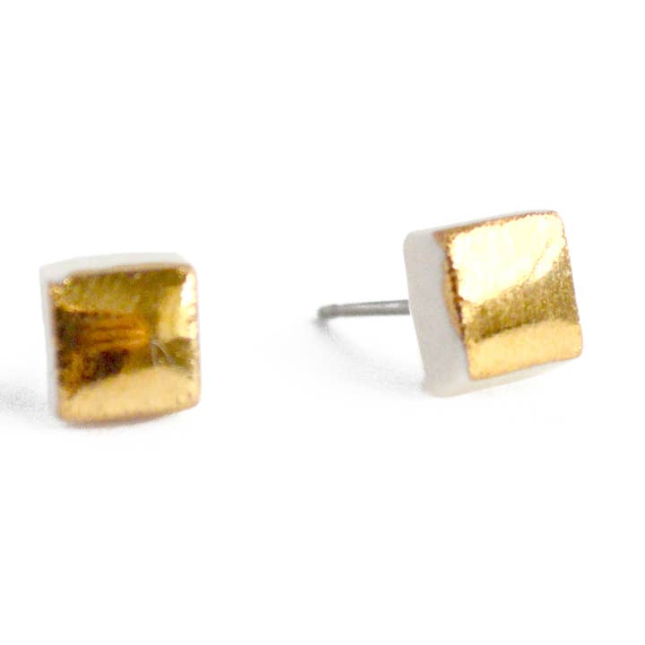Square Studs for wholesale by Jenna Vanden Brink Ceramics