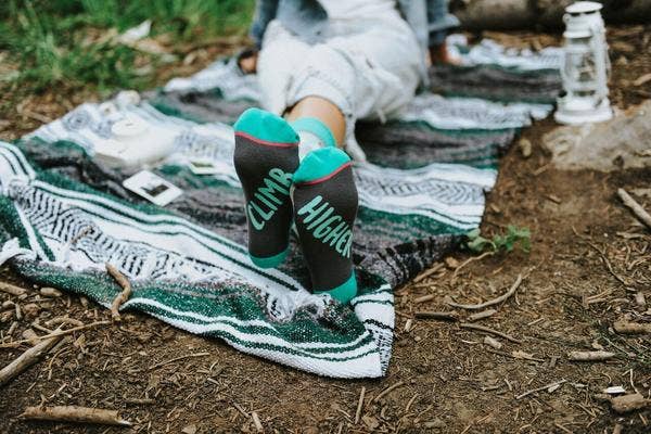 Woven Pear - Wholesale Socks - Unisex - Crew Socks, Climb Higher1