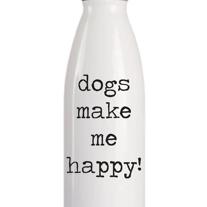 Dogs Make Me Happy Water Bottle for wholesale by Quippy Brand