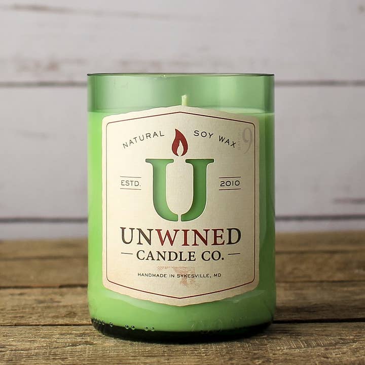 Unwined Candles - Wholesale Jar/Filled Candle - Eastern Amber Signature Series - Wine Bottle Candle1