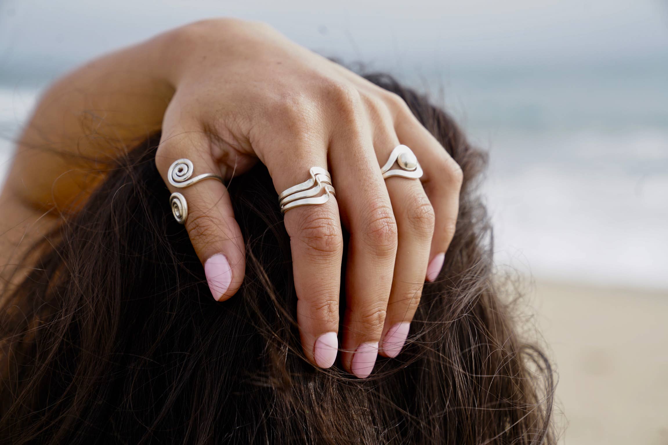 Krystyna's Silver - Wholesale Band/Stacked Ring - Sterling Silver Triple Wave Ring1