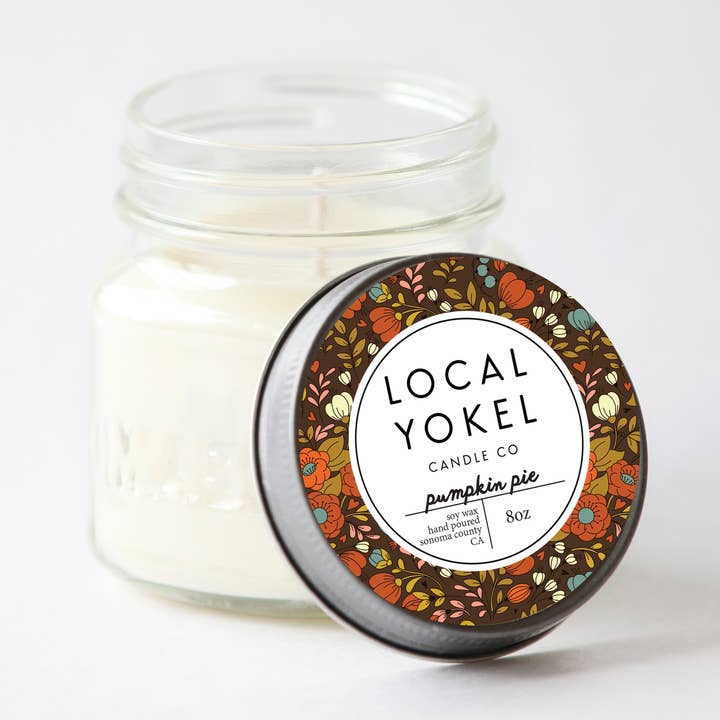 Pumpkin Pie | 8oz Mason | Soy Wax Candle | for wholesale by THE LOCAL YOKEL