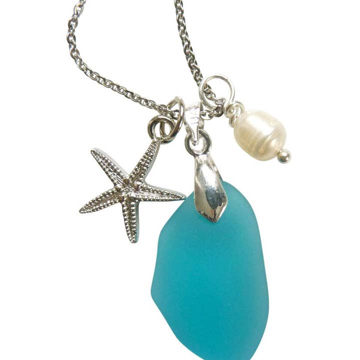 Sjöstjärna Havet Glas Dingla Halsband - Blandade färger för wholesale av Snazzy and Co