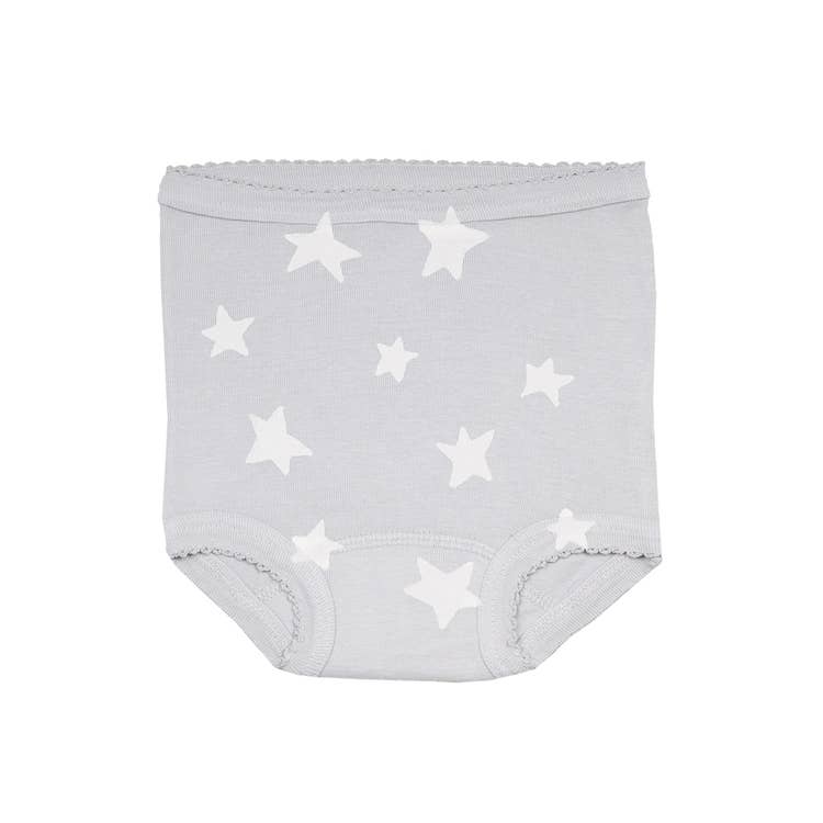 REMOVED BRAND - Wholesale Underwear/Diaper Cover - Baby - Organic Grey Bloomer - Star Print0