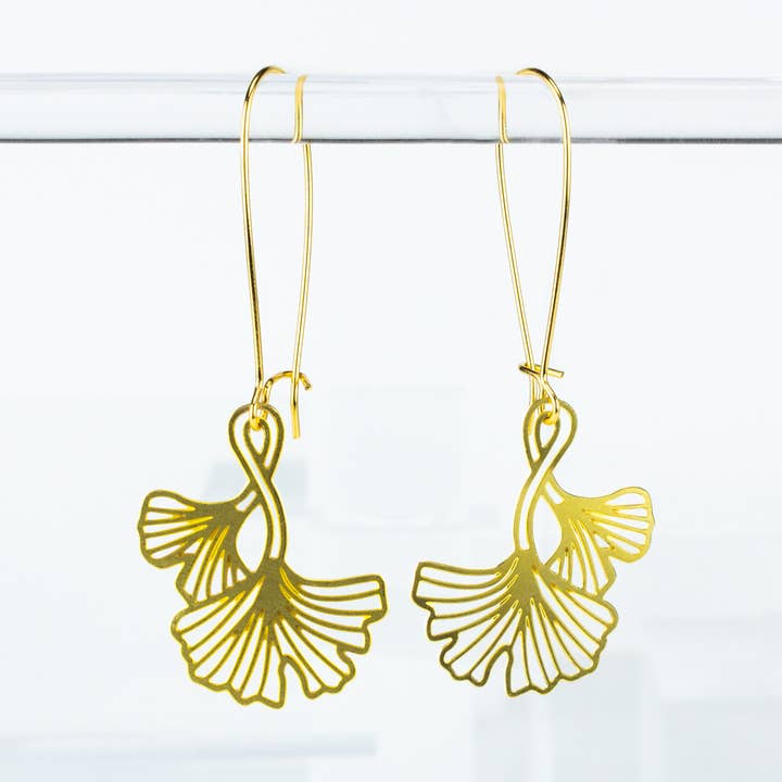 Ginkgo Leaves Earrings for wholesale by A Tea Leaf Jewelry