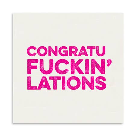 Tiramisu Paperie - Wholesale Congratulations card - Congratufuckin'lations Mini Greeting Card0