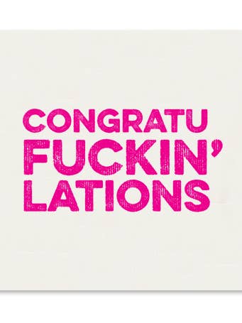 CongratuFuckIn'lations Mini lykønskningskort for engroshandel hos Tiramisu Paperie