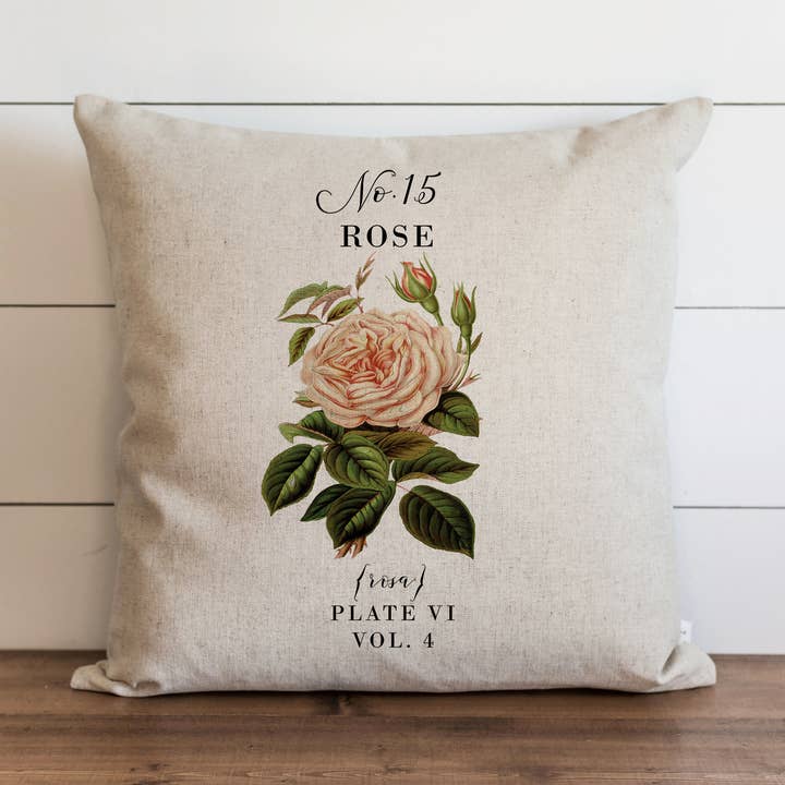 Rose Botanical Pillow Cover for wholesale by Porter Lane Home