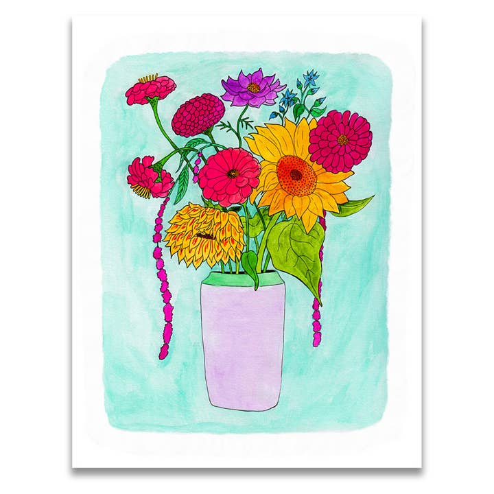 Jodi Lynn's Emporium of Doodles - Wholesale Art Print - 11" x 14" Farm Flowers Print0