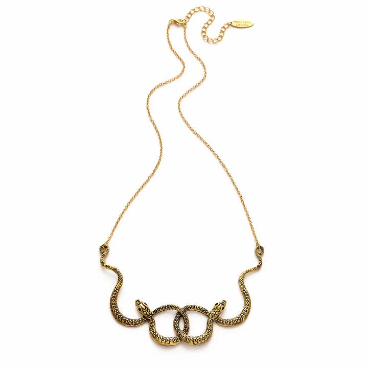 Ophidian Statement Necklace- Gold for wholesale by Mind's Eye Design