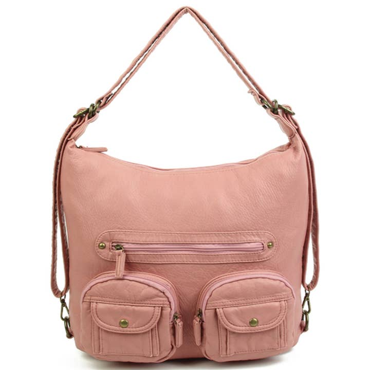 AMPERE CREATIONS - Wholesale Backpack - Women's - Convertible Soft Vegan Leather 3 in 1 Crossbody Backpack Bag30