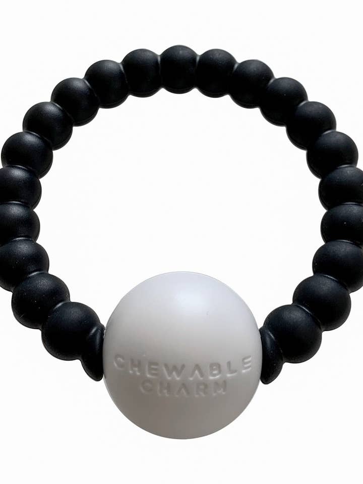 Teether Toy Rattle - Black for wholesale by Chewable Charm