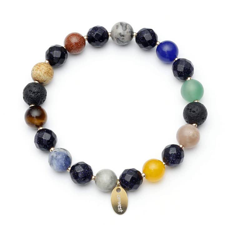 Pulsera de piedras preciosas de lava Chakra para venta al por mayor de Oriwest