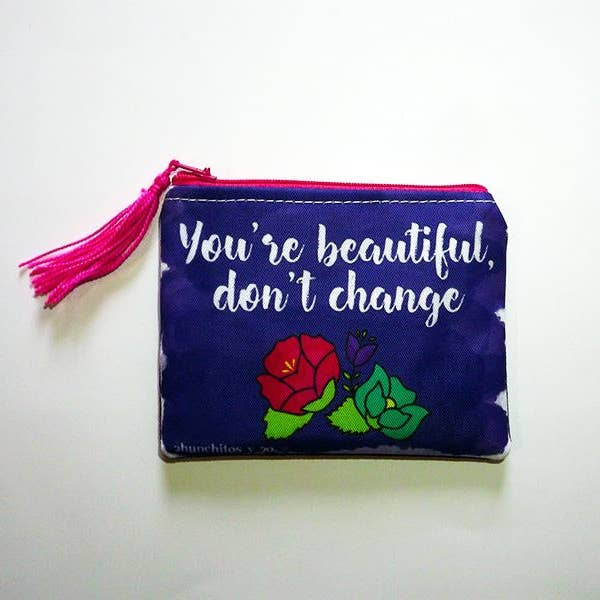 Cartera con flor, bolsa tipografía, monedero con cremallera para venta al por mayor de Chunchitos