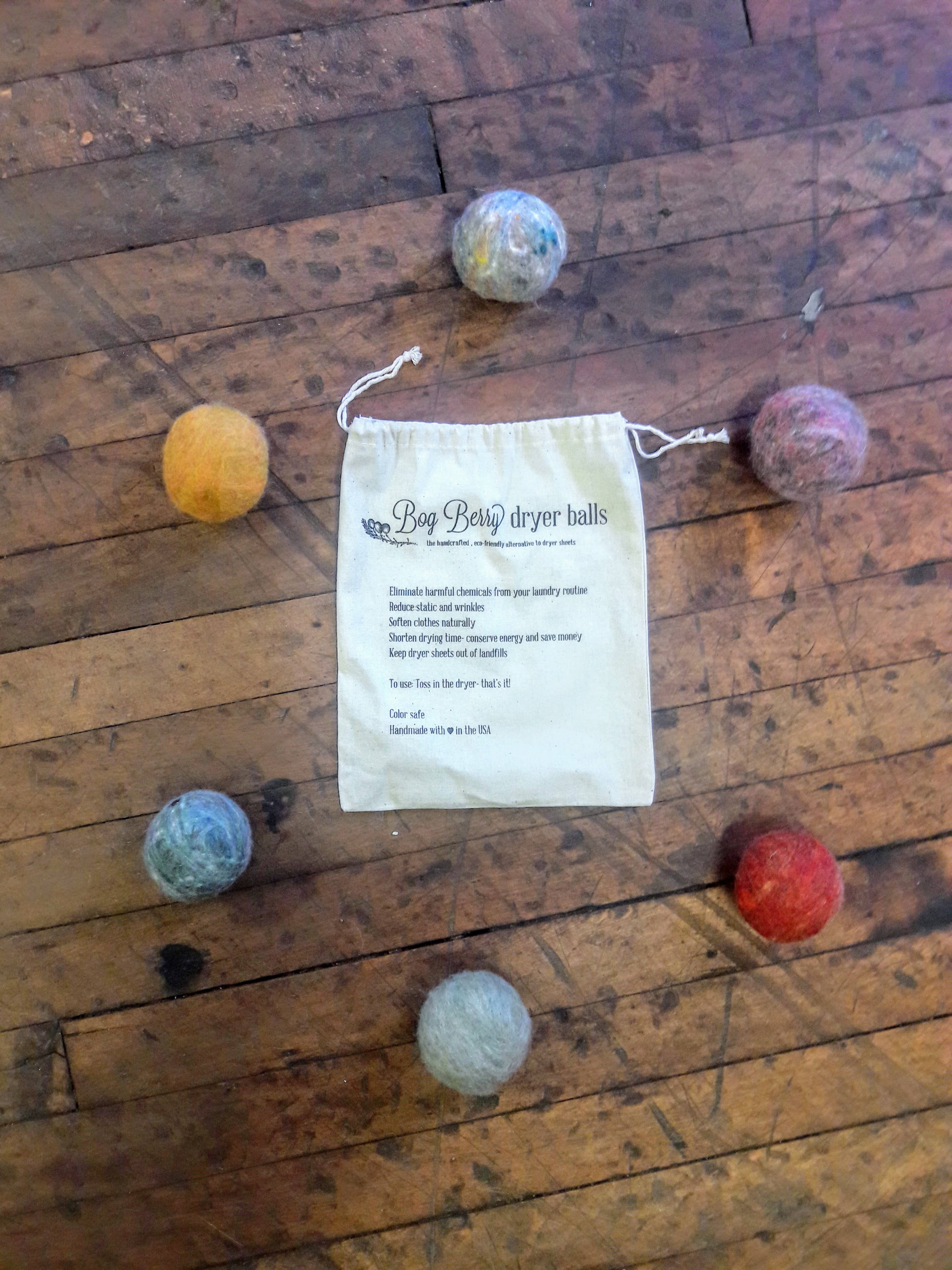 Bog Berry Dryer Balls - Wholesale Dryer Balls - Earthy Heathers - Set of 6 Wool Dryer Balls zero waste1