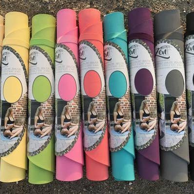 Woombie - Wholesale Yoga Mat - OvalZenStands Meditation/ Yoga Mats & Social Distancing Cues5