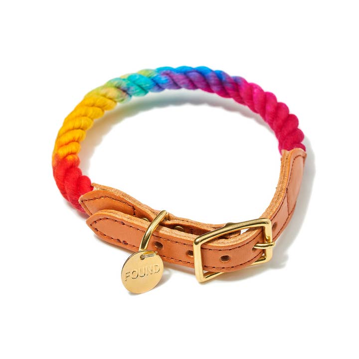 Prismatic Ombre Rope Cat & Dog Collar for wholesale by Found My Animal