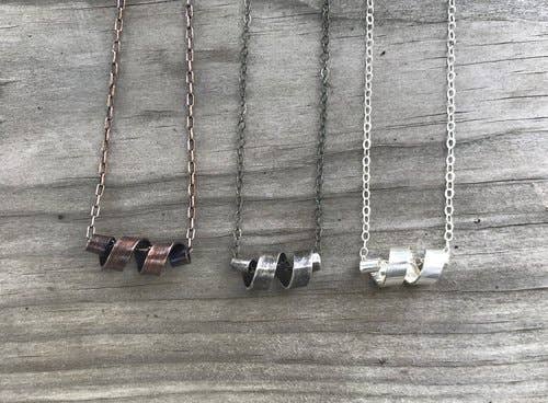 Tactile Melodies - Wholesale Pendant/Charm Necklace - Ribbons Copper Necklace - Small Pendant4